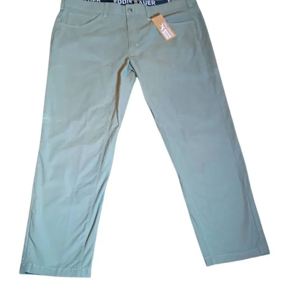 Eddie Bauer Mr. Voyager Flex Twill 5Pkt Men's Size 38x30 Army Green